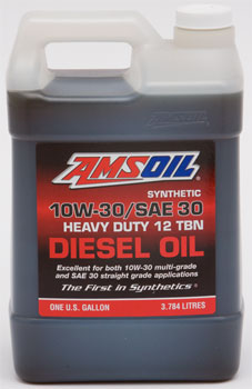 AMSOIL 10W/SAE30 heavy duty diesel oil.